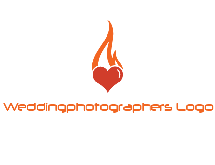 abstract fire on heart icon