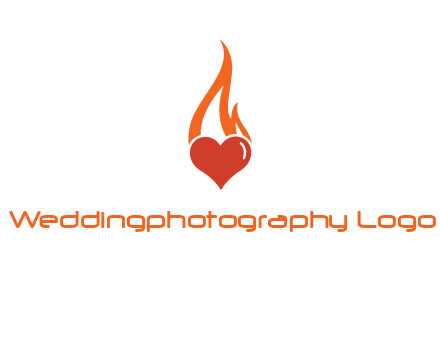 abstract fire on heart icon