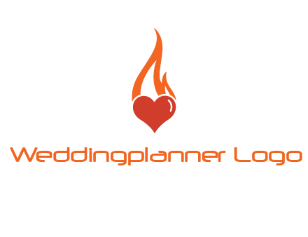abstract fire on heart icon