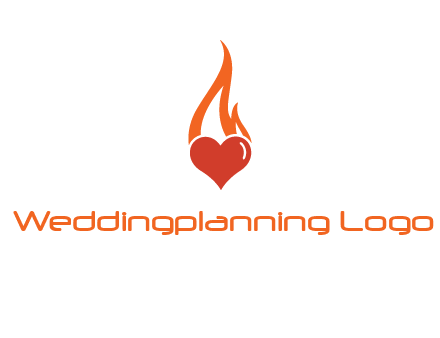 abstract fire on heart icon