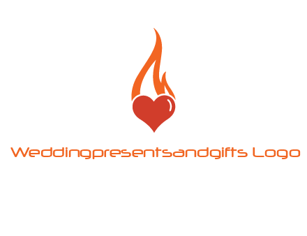 abstract fire on heart icon