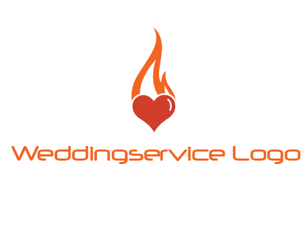 abstract fire on heart icon