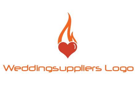 abstract fire on heart icon