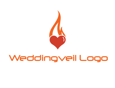 abstract fire on heart icon