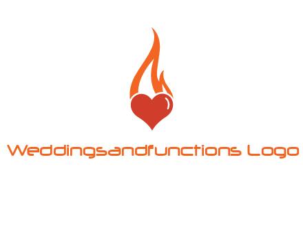abstract fire on heart icon