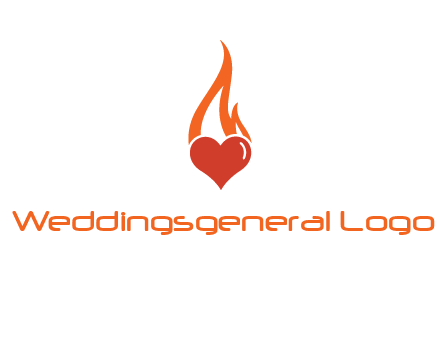 abstract fire on heart icon