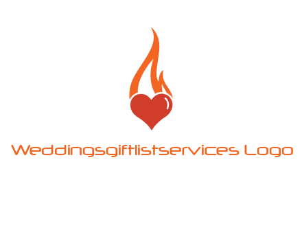 abstract fire on heart icon