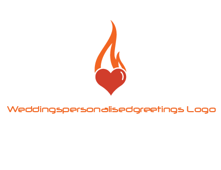 abstract fire on heart icon