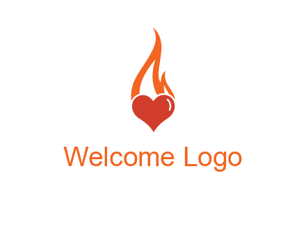 abstract fire on heart icon