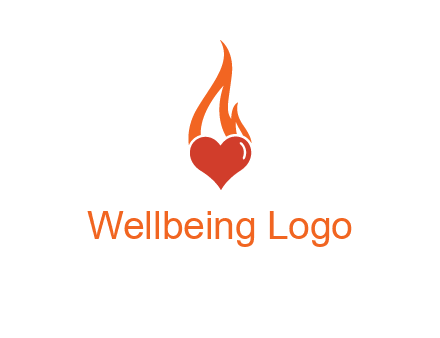 abstract fire on heart icon
