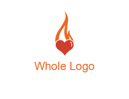 abstract fire on heart icon