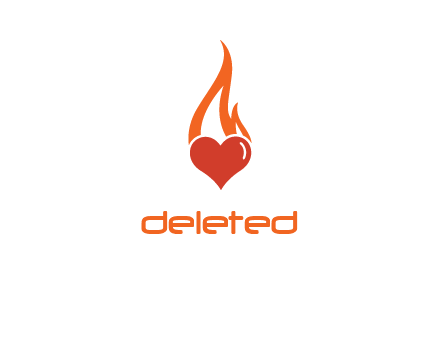 abstract fire on heart icon