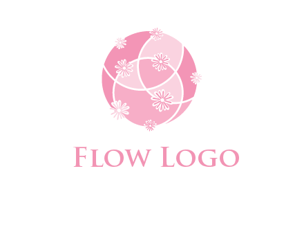 floral vines are forming a globe logo