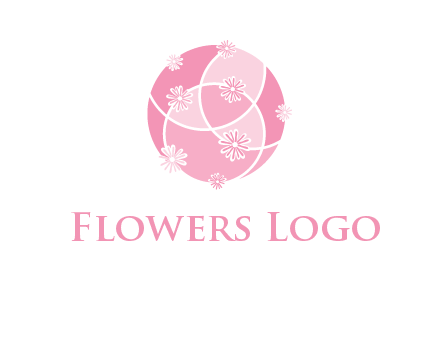 floral vines are forming a globe logo