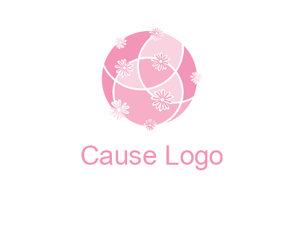 floral vines are forming a globe logo