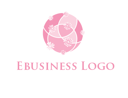 floral vines are forming a globe logo