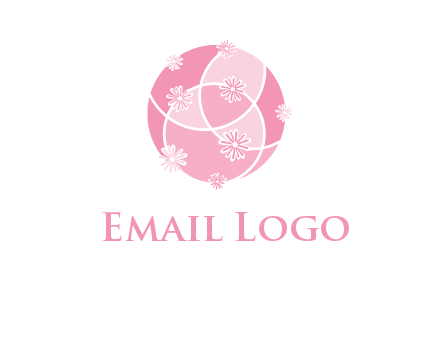 floral vines are forming a globe logo