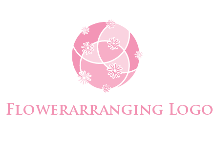 floral vines are forming a globe logo