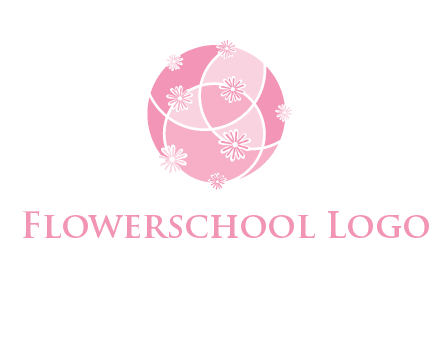 floral vines are forming a globe logo
