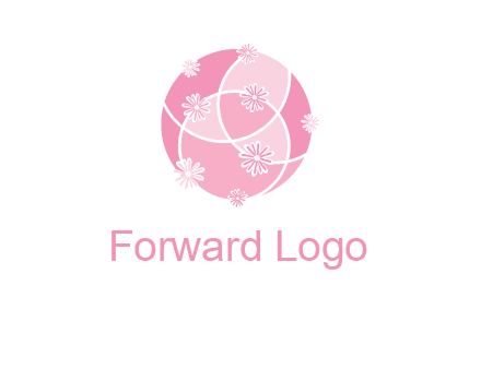 floral vines are forming a globe logo