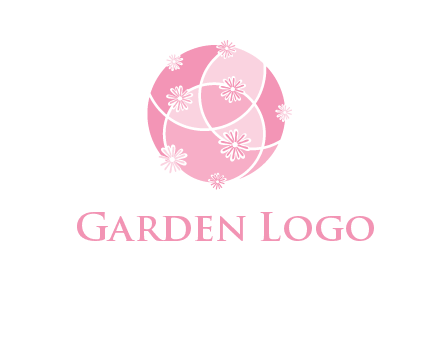 floral vines are forming a globe logo