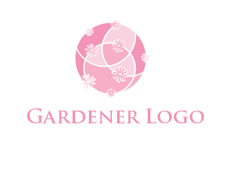 floral vines are forming a globe logo
