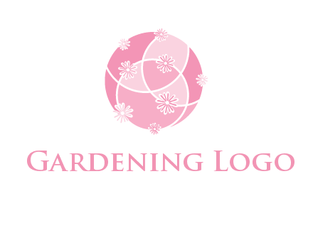 floral vines are forming a globe logo
