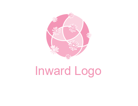 floral vines are forming a globe logo
