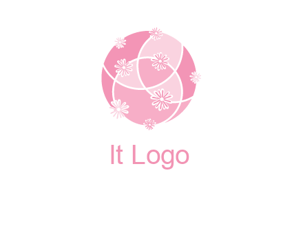 floral vines are forming a globe logo