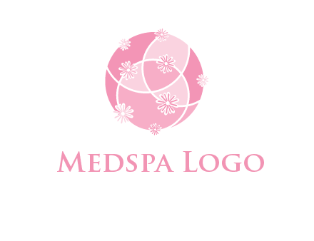 floral vines are forming a globe logo