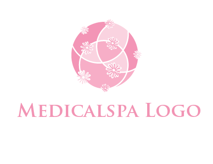 floral vines are forming a globe logo