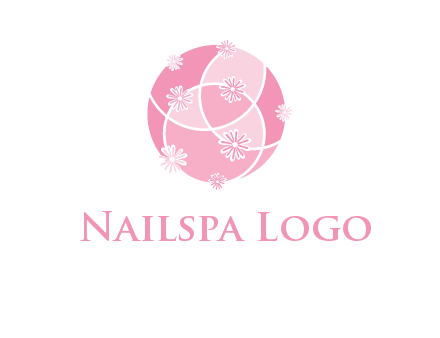 floral vines are forming a globe logo