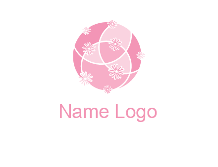 floral vines are forming a globe logo