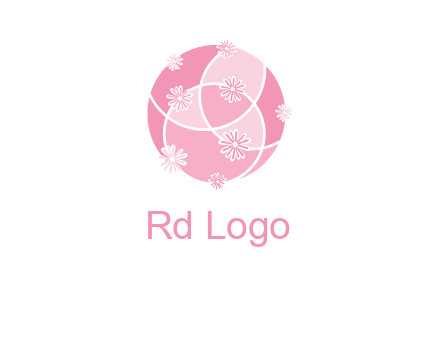 floral vines are forming a globe logo
