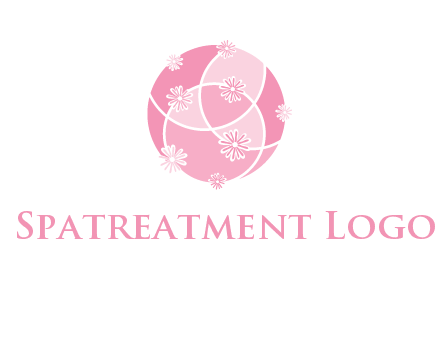 floral vines are forming a globe logo