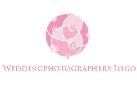 floral vines are forming a globe logo