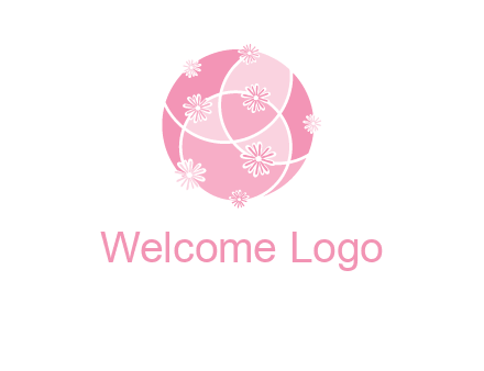 floral vines are forming a globe logo
