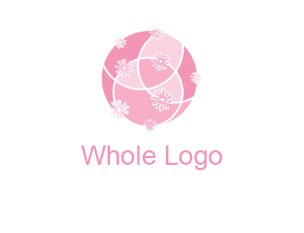 floral vines are forming a globe logo