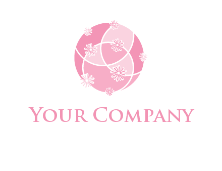floral vines are forming a globe logo