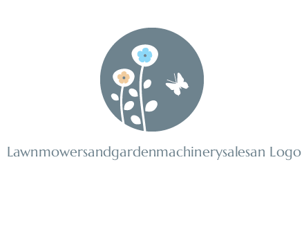 abstract flower with butterfly inside circle logo