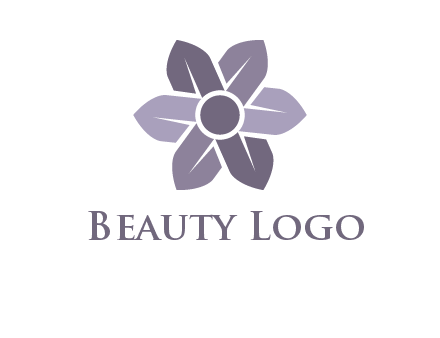 flower made of abstract leaves logo