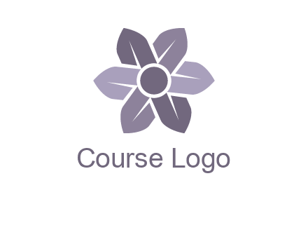 flower made of abstract leaves logo