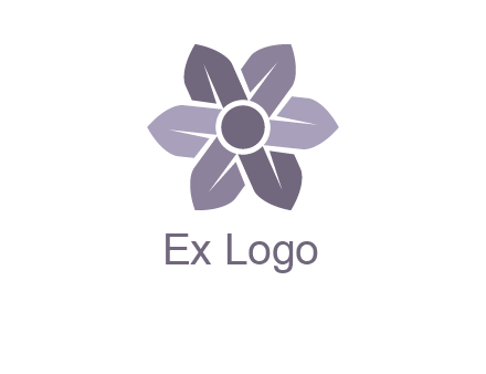 flower made of abstract leaves logo