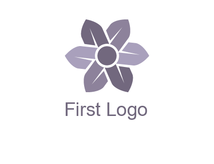 flower made of abstract leaves logo