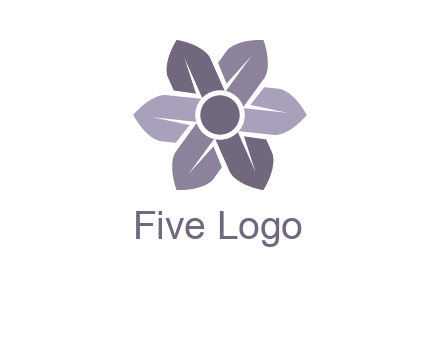 flower made of abstract leaves logo