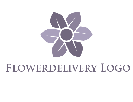 flower made of abstract leaves logo