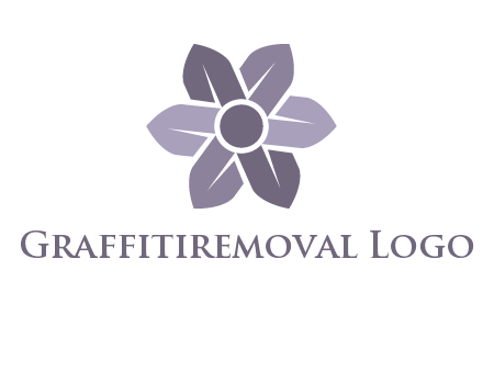 flower made of abstract leaves logo