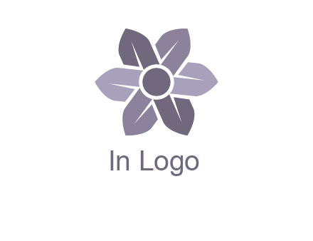 flower made of abstract leaves logo
