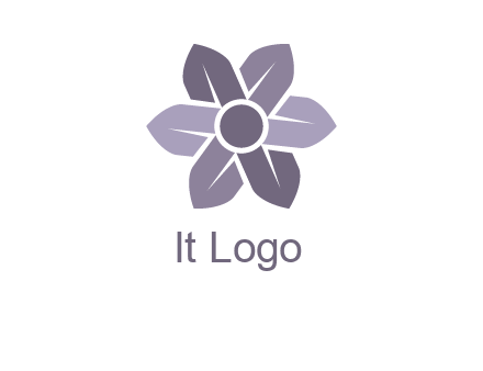flower made of abstract leaves logo