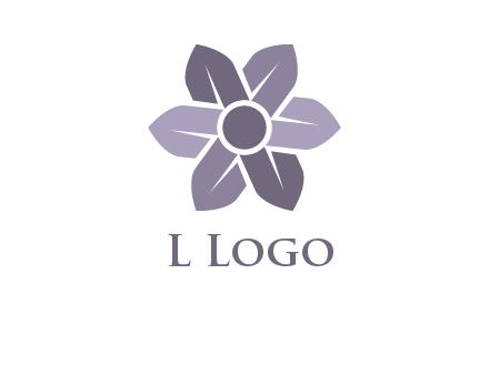 flower made of abstract leaves logo